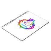 Aangepaste naam Monogram Unicorn Rainbow-laptop Notitieboek (Linkerzijde)