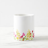 Aangepaste naam Monogram Wildbloemen Waterverf Koffiemok (Center)