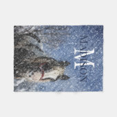 Aangepaste naam Monogram Winter Horse Fleece Deken (Voorkant (Horizontaal))