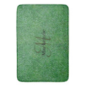 Aangepaste naam Monogram Zen Green Grass Lawn Badmat (Voorkant Verticaal)