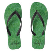Aangepaste naam Monogram Zen Green Grass Natuur Teenslippers (Voetbed)