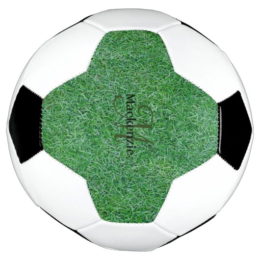 Aangepaste naam Monogram Zen Green Grass Natuur Voetbal (Gedraaid)