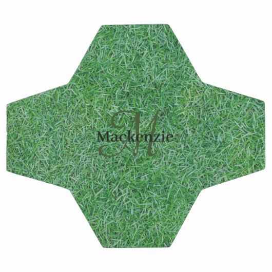 Aangepaste naam Monogram Zen Green Grass Natuur Voetbal (Enkel)