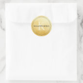Aangepaste naam monogram zwart crème Gold Ronde Sticker (Tas)