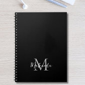 Aangepaste naam Monogram Zwart Notitieboek