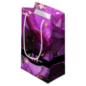 Aangepaste naam Monogram zwart Paars Unieke Gift B Klein Cadeauzakje (Voorkant Gekanteld)