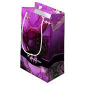 Aangepaste naam Monogram zwart Paars Unieke Gift B Klein Cadeauzakje (Achterkant Gekanteld)