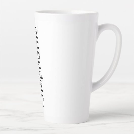 Aangepaste naam Monogram zwart-wit cadeaufeest Latte Mok (Rechts)