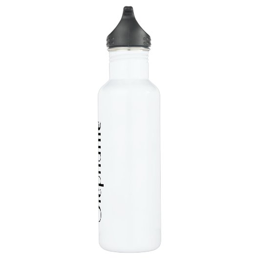 Aangepaste naam Monogram zwart-wit cadeaufeest Waterfles (Rechts)