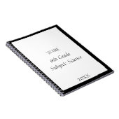 Aangepaste naam Monogram Zwart Wit Custom School Notitieboek (Rechterzijde)