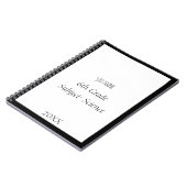 Aangepaste naam Monogram Zwart Wit Custom School Notitieboek (Linkerzijde)