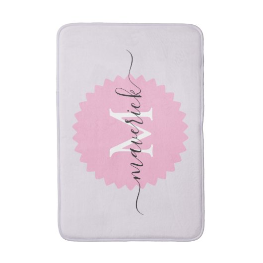 Aangepaste Naam Monogrammed Badkamermat Badmat (Voorkant Verticaal)