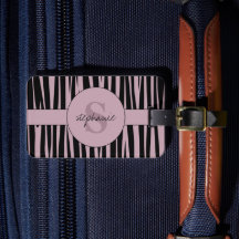 Aangepaste naam Monogrammed Zebra stripes patroon