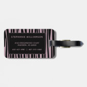 Aangepaste naam Monogrammed Zebra stripes patroon Bagagelabel (Achterkant horizontaal)