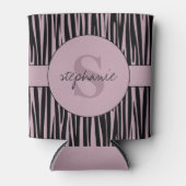 Aangepaste naam Monogrammed Zebra stripes patroon Blikjeskoeler (Voorkant)