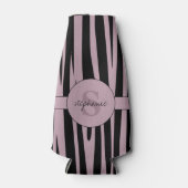 Aangepaste naam Monogrammed Zebra stripes patroon Flesjeskoeler (Voorkant)