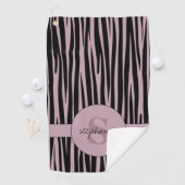 Aangepaste naam Monogrammed Zebra stripes patroon Golfhanddoek (Insitu)
