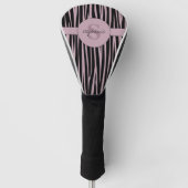 Aangepaste naam Monogrammed Zebra stripes patroon Golfheadcover (Voorkant)