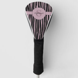 Aangepaste naam Monogrammed Zebra stripes patroon Golfheadcover