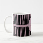 Aangepaste naam Monogrammed Zebra stripes patroon Koffiemok (Links)