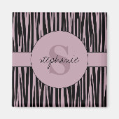 Aangepaste naam Monogrammed Zebra stripes patroon Magneet (Voorkant)