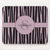 Aangepaste naam Monogrammed Zebra stripes patroon Muismat (Voorkant)
