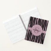 Aangepaste naam Monogrammed Zebra stripes patroon Notitieboek (Binnen)
