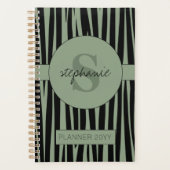 Aangepaste naam Monogrammed Zebra stripes patroon Planner (Voorkant)