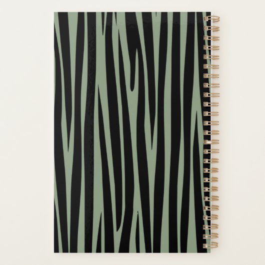 Aangepaste naam Monogrammed Zebra stripes patroon Planner (Achterkant)