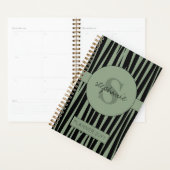 Aangepaste naam Monogrammed Zebra stripes patroon Planner (Display)