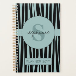 Aangepaste naam Monogrammed Zebra stripes patroon Planner