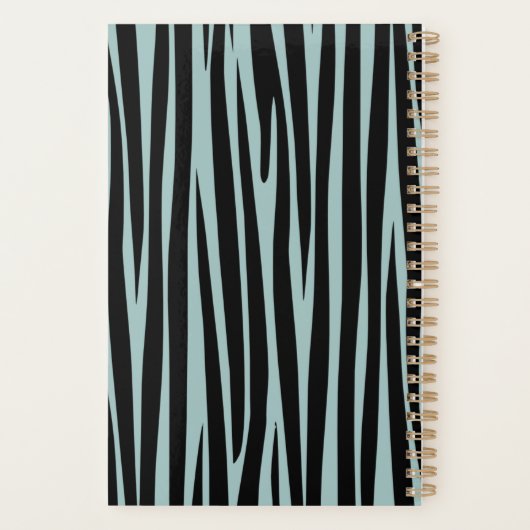 Aangepaste naam Monogrammed Zebra stripes patroon Planner (Achterkant)