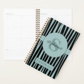 Aangepaste naam Monogrammed Zebra stripes patroon Planner (Display)