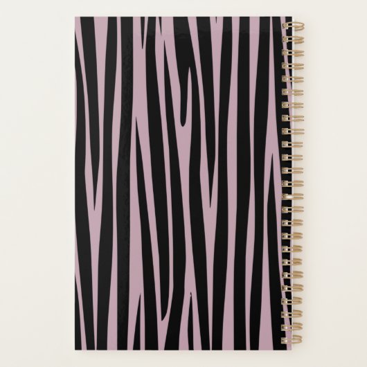 Aangepaste naam Monogrammed Zebra stripes patroon Planner (Achterkant)