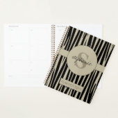 Aangepaste naam Monogrammed Zebra stripes patroon Planner (Display)