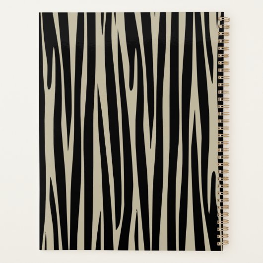 Aangepaste naam Monogrammed Zebra stripes patroon Planner (Achterkant)