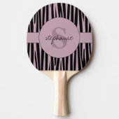 Aangepaste naam Monogrammed Zebra stripes patroon Tafeltennisbatje (Voorkant)