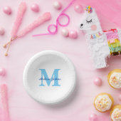 Aangepaste naam Monogrammen Blauwe Baby showers Bi Papieren Kommen (Feest)