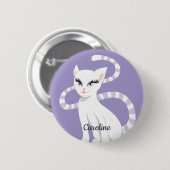 Aangepaste naam: mooie Cartoon — witte tas Ronde Button 5,7 Cm (Voorkant /achterkant)