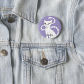 Aangepaste naam: mooie Cartoon — witte tas Ronde Button 5,7 Cm (In situ)