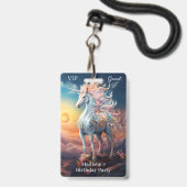 Aangepaste naam Mooie Eenhoorn Badge (Voorzijde met lanyard)