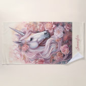 Aangepaste naam Mooie Eenhoorn Strandlaken (Voorkant)