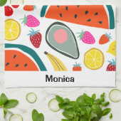 Aangepaste naam Mooie fruit achtergrond Theedoek (Gevouwen)