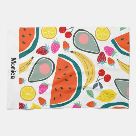 Aangepaste naam Mooie fruit achtergrond Theedoek