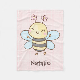Aangepaste naam mooie kleine bij vliegend gelukkig fleece deken