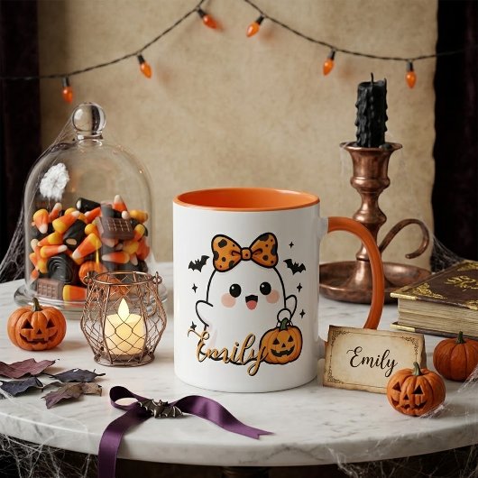 Aangepaste naam Mop Halloween Geest Mok