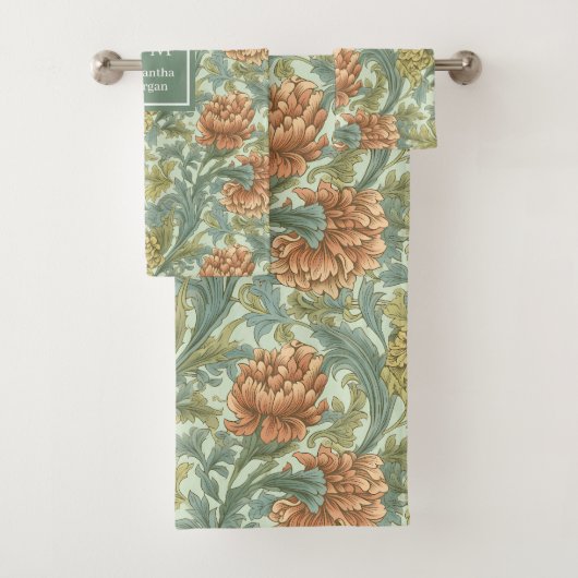 Aangepaste naam Morris Inspired badhanddoek Bad Handdoek (Insitu)