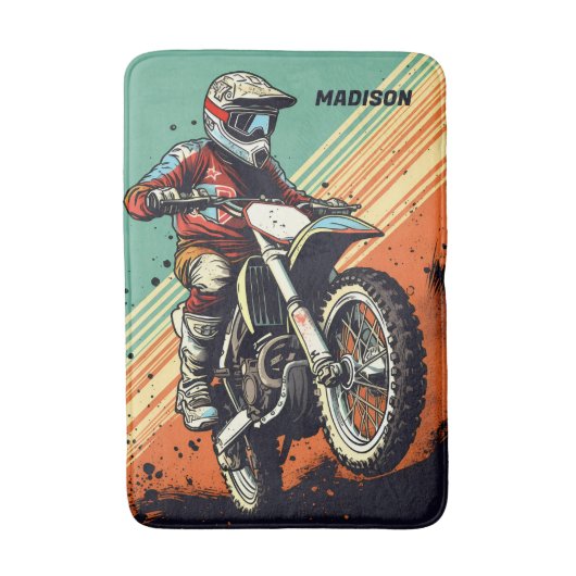 Aangepaste naam Motocross Badmat (Voorkant Verticaal)
