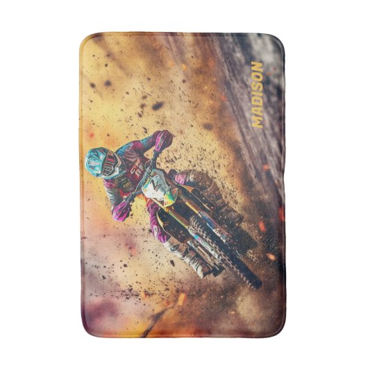 Aangepaste naam Motocross Badmat (Voorkant Verticaal)