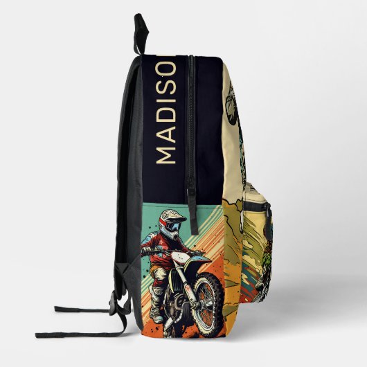 Aangepaste naam Motocross Bedrukte Rugzak (Links)
